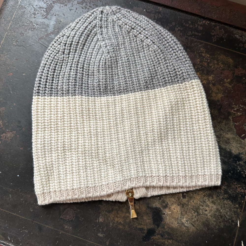kate spade Color-block Rib Knit Zip Back Beanie Hats - Picture 3 of 4
